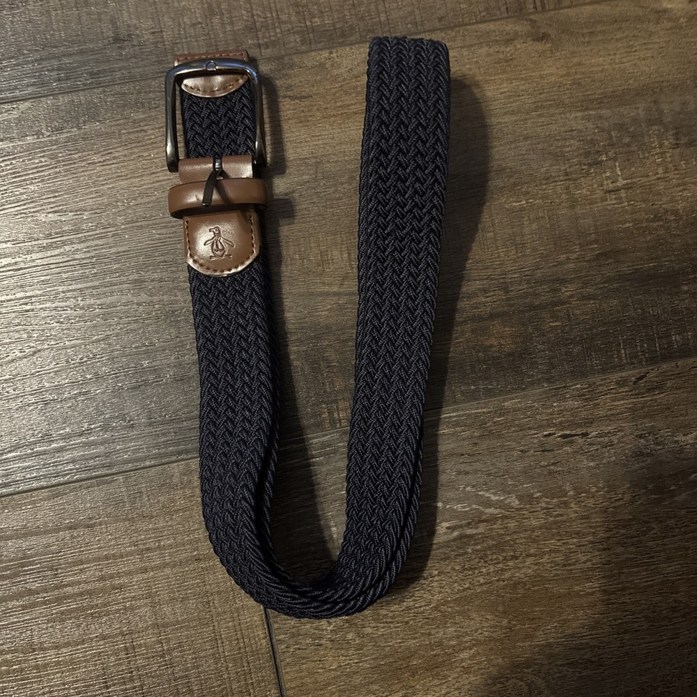 Original Penguin Braided Golf Belt Navy Medium 34-36 Stretchy
